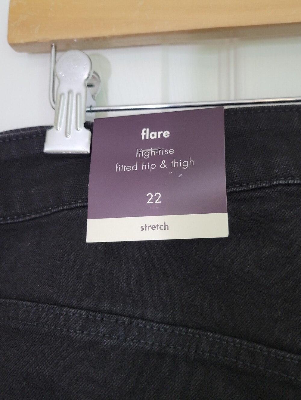 NWT Ava & Viv Black High Rise Flare Jeans Denim Plus Size 22 - Picture 12 of 13
